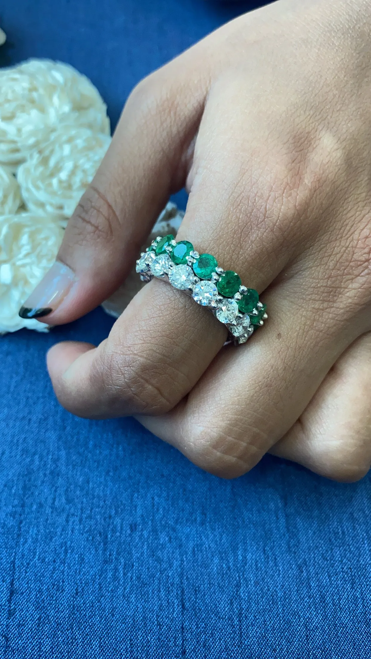 0.30ct Round Emerald Eternity Band