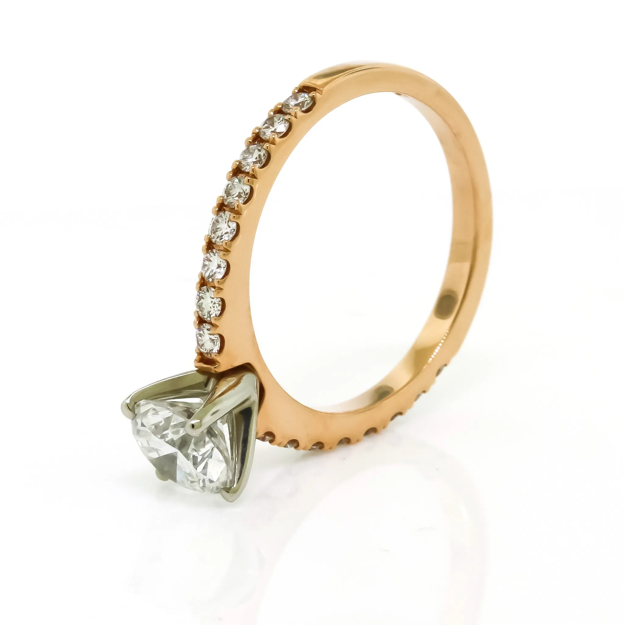 1.32 Cttw. Rose Gold Engagement Ring