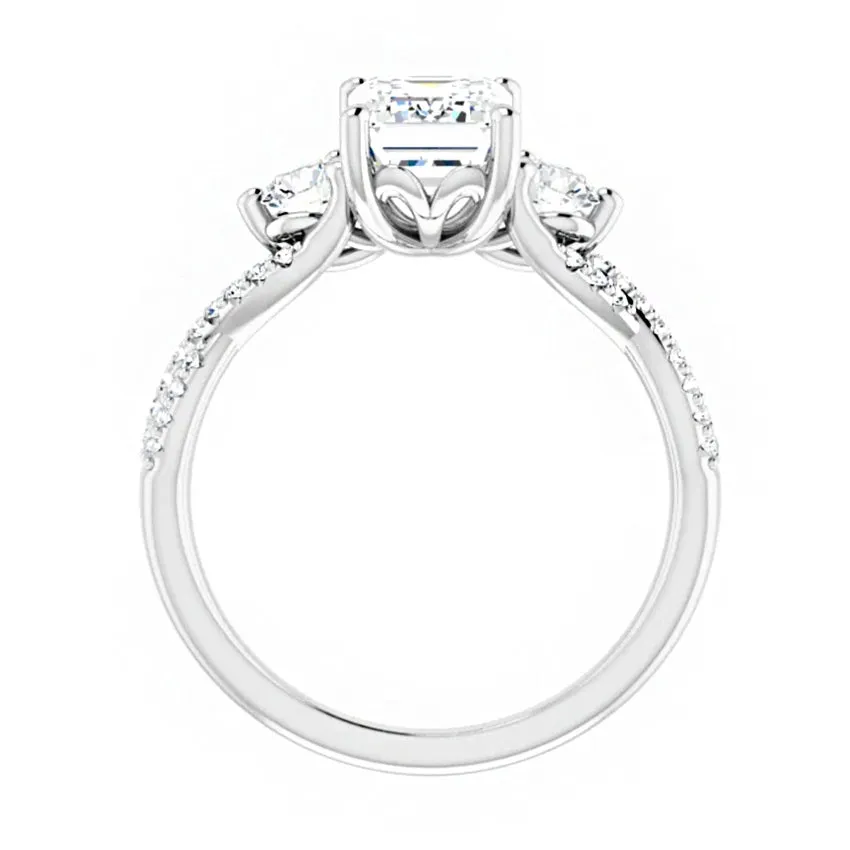 14K White Gold 8x6 mm Moissanite Engagement Ring