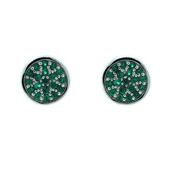 18k White Gold Emerald Earrings Redondo