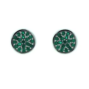 18k White Gold Emerald Earrings Redondo
