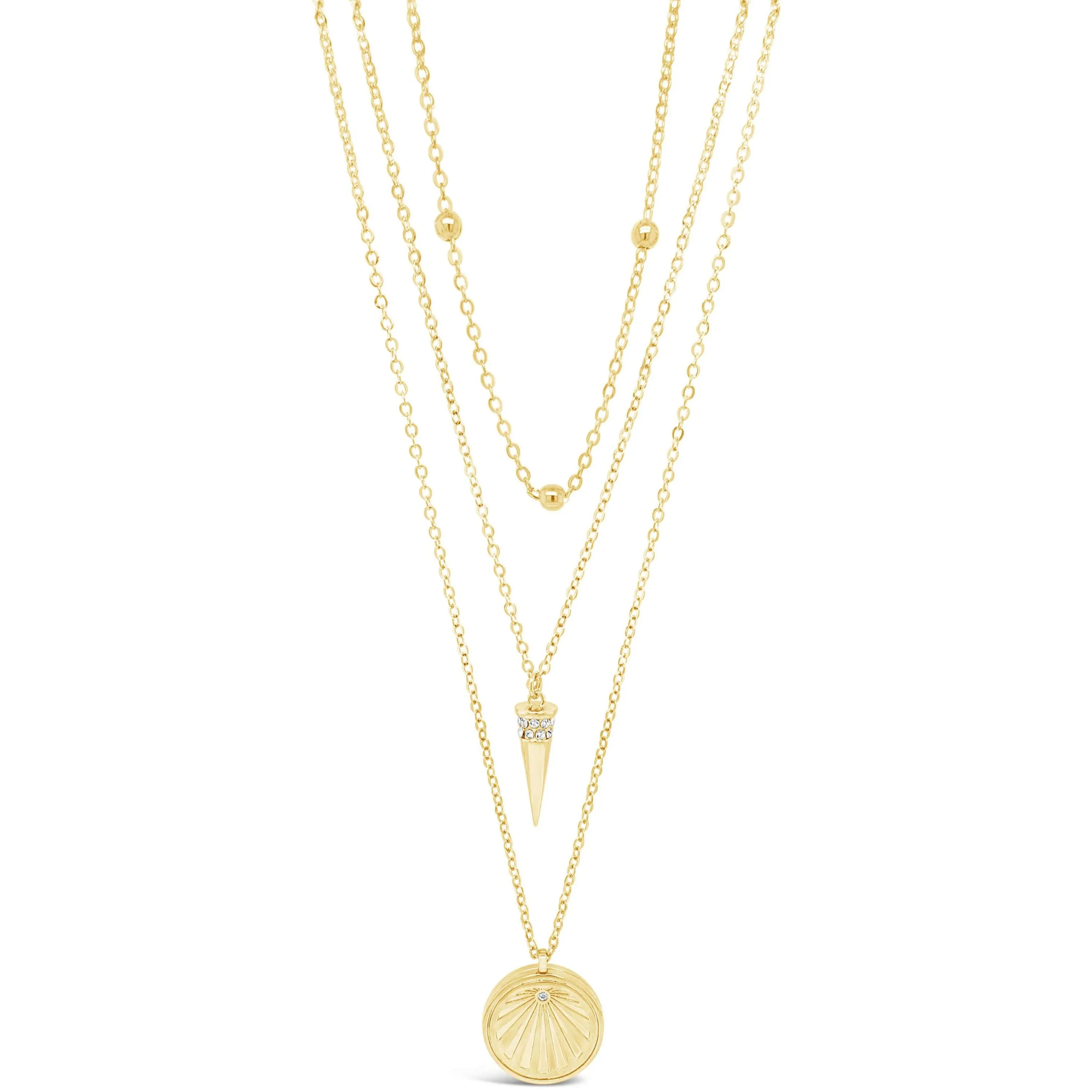 Absolute Gold Spike Locket Necklace