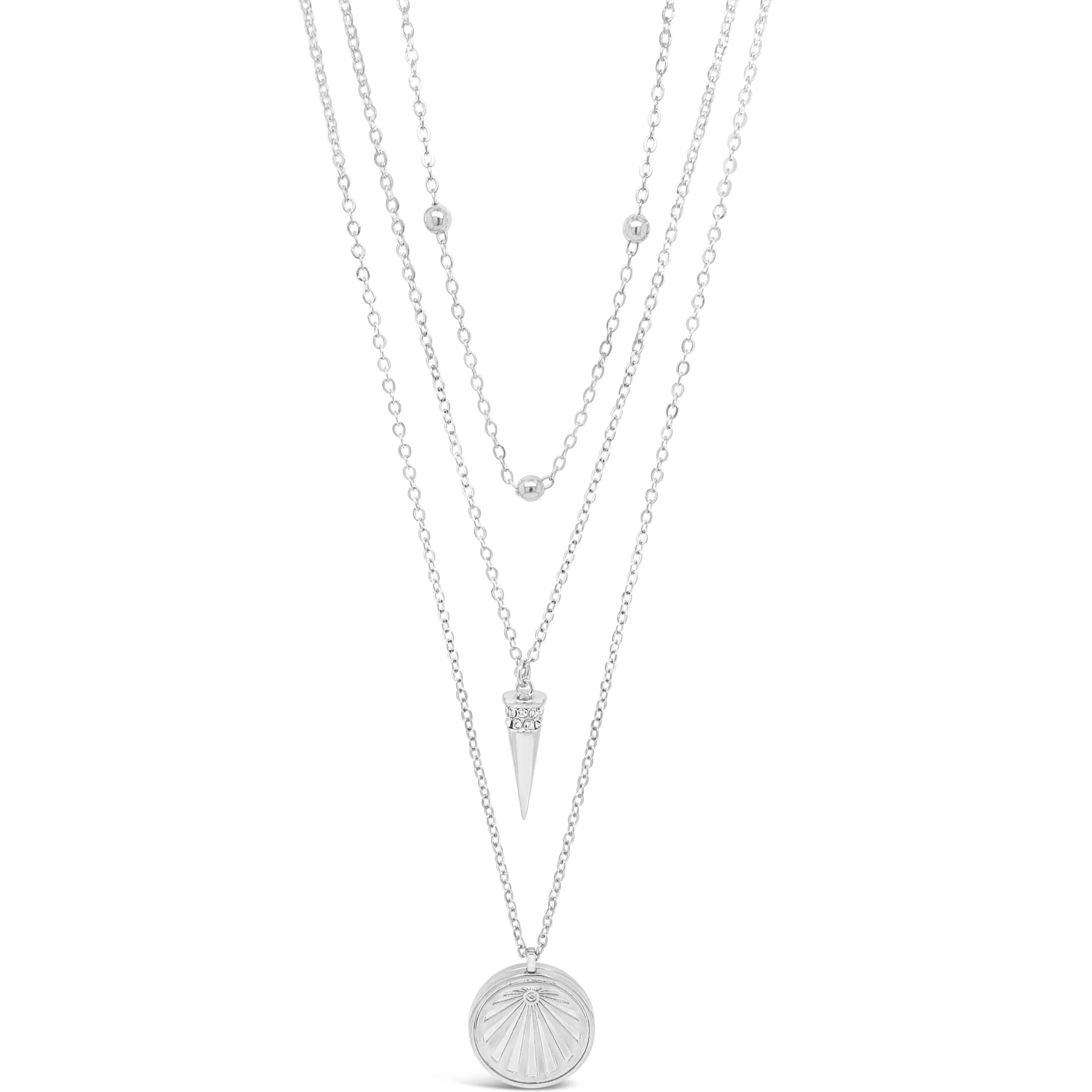 Absolute Silver Spike Locket Necklace