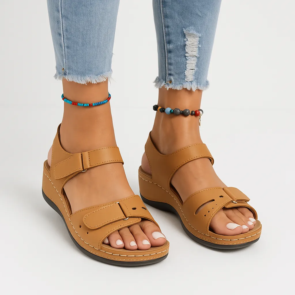 Adjustable Strap Sandals | Tan | Comfortable and Versatile