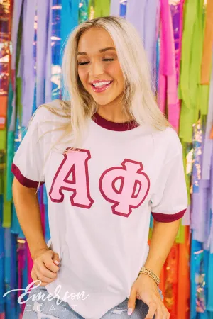 Alpha Phi Recruitment Simple Greek Letters Ringer