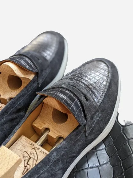 Ascot Sunseeker - Black Crocodile & Suede