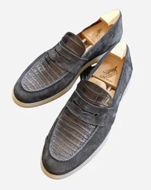 Ascot Sunseeker - Black Crocodile & Suede