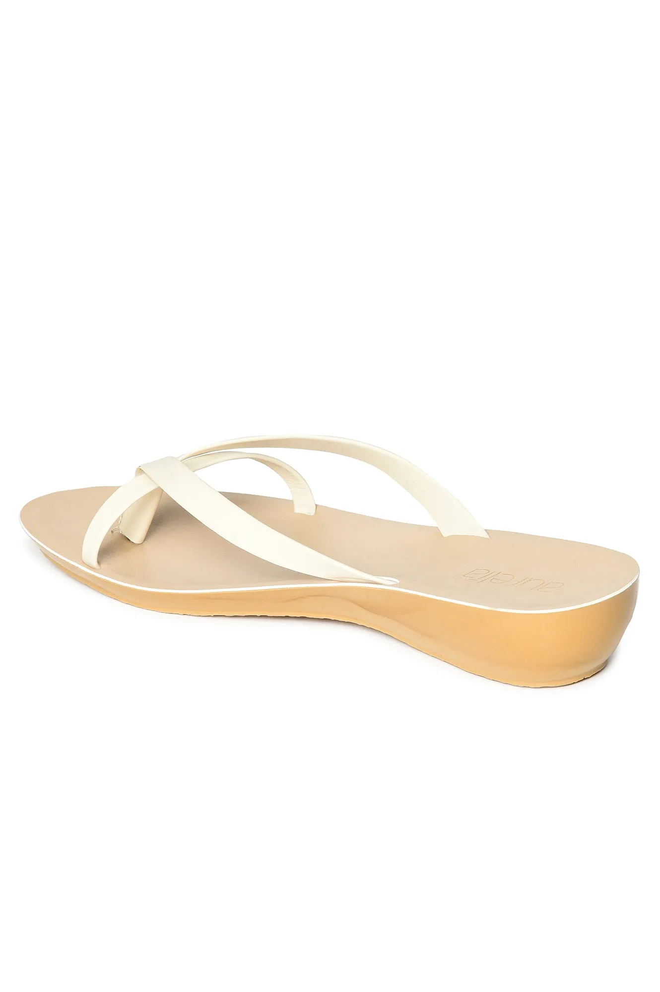 Aurelia Solid Ecru Almond Toe Wedge