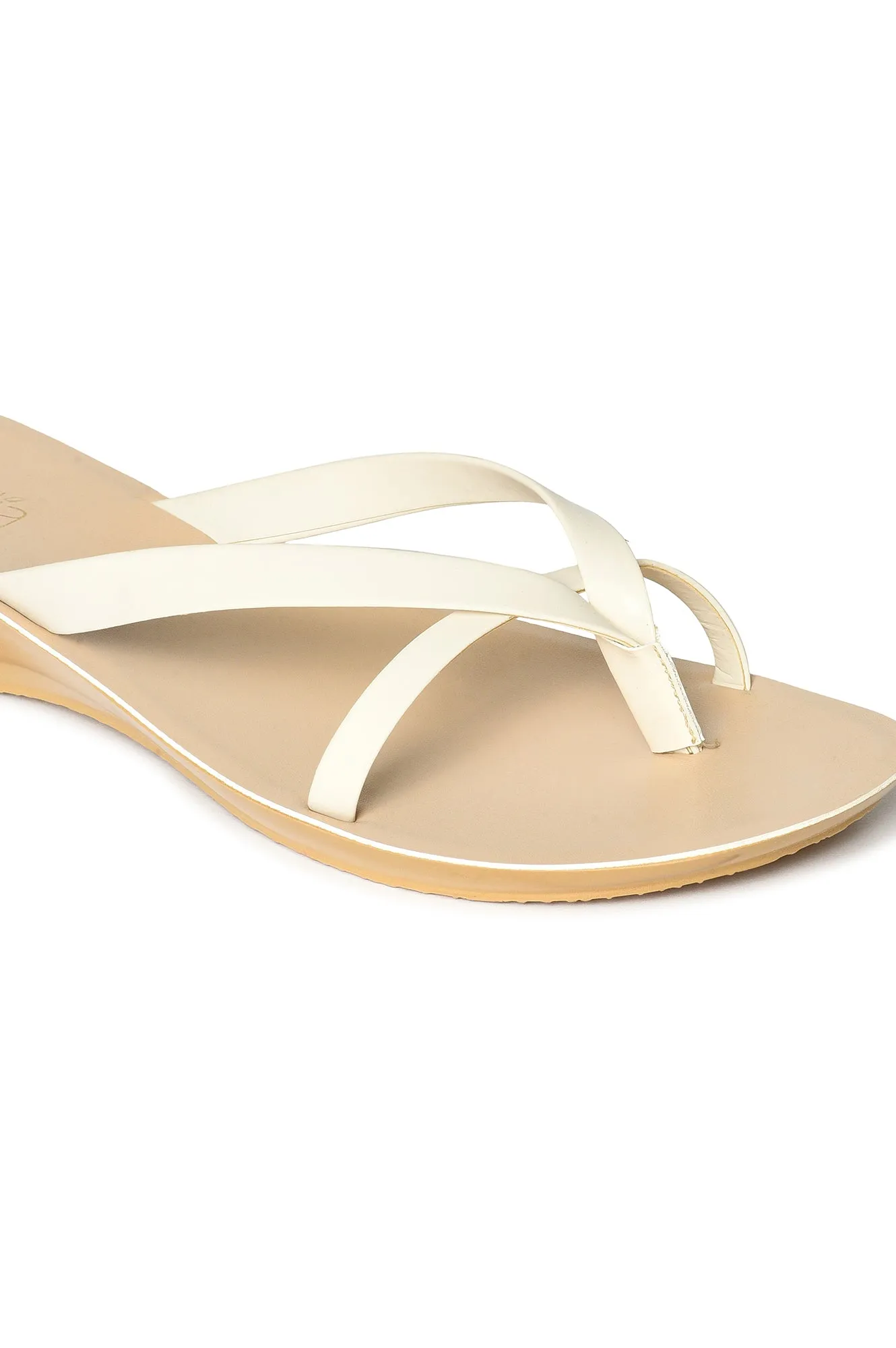 Aurelia Solid Ecru Almond Toe Wedge