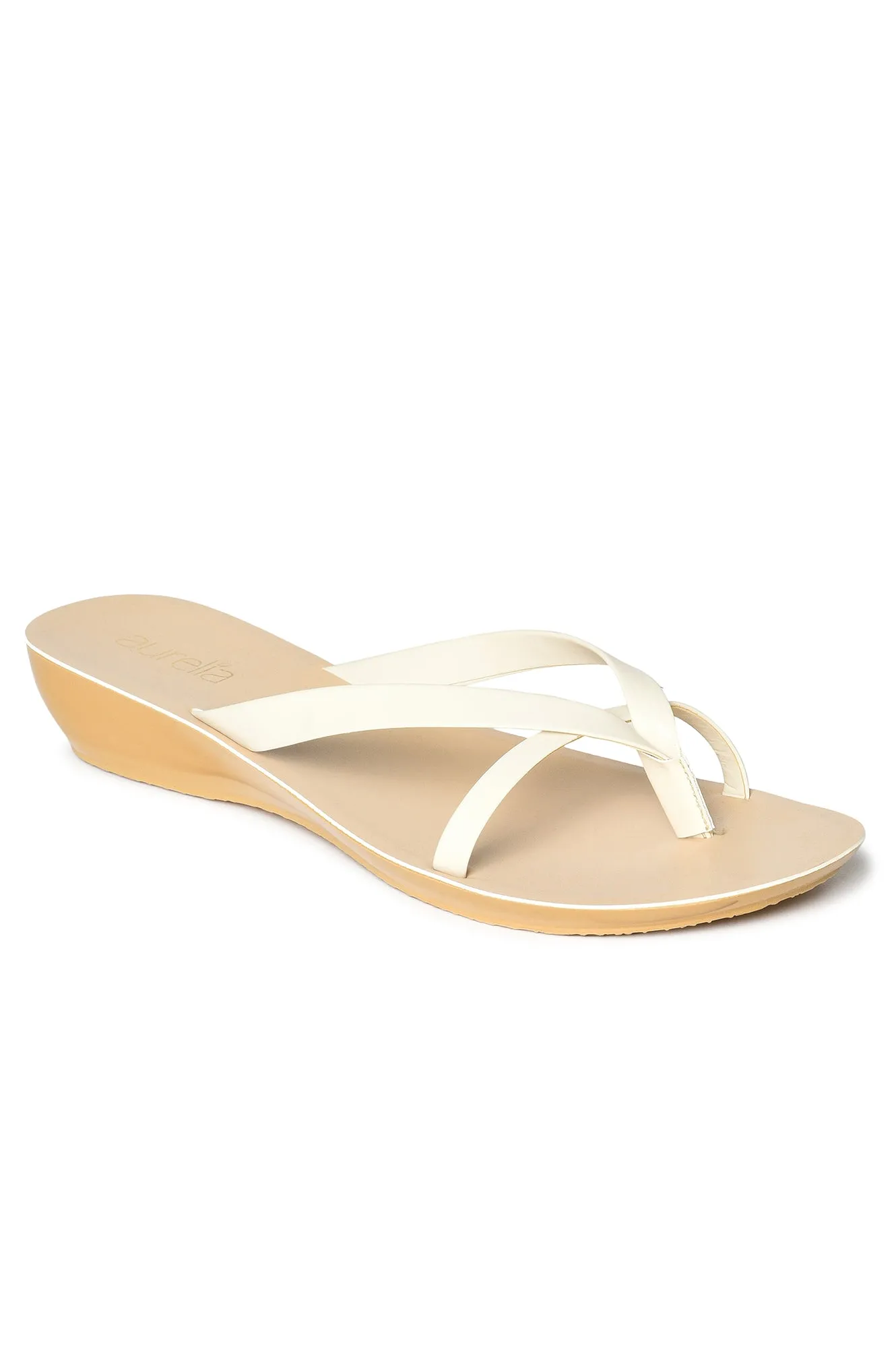Aurelia Solid Ecru Almond Toe Wedge
