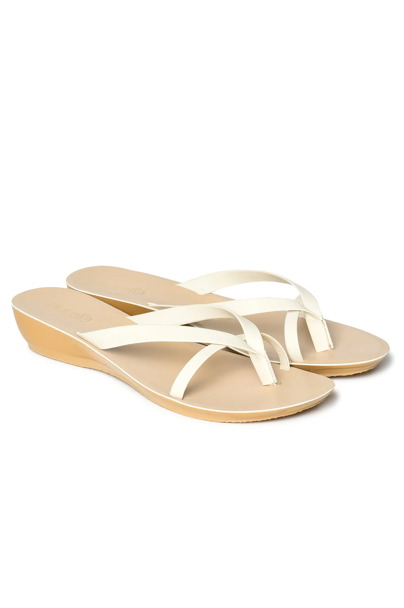 Aurelia Solid Ecru Almond Toe Wedge