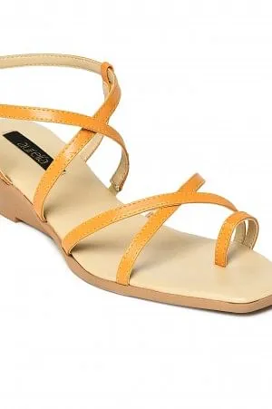 Aurelia Solid Yellow Square Wedge