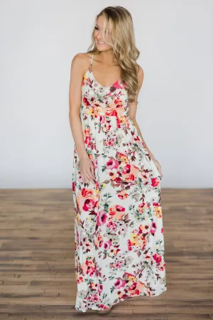 Bahama Breeze Floral Maxi Dress ~ Ivory