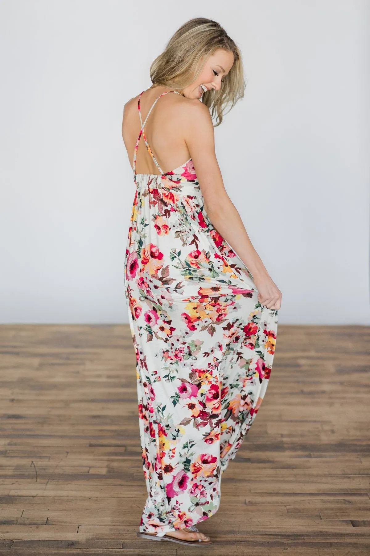 Bahama Breeze Floral Maxi Dress ~ Ivory