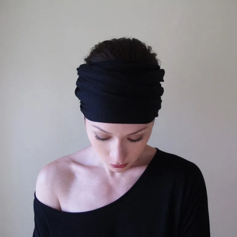 BLACK Jersey Head Scarf