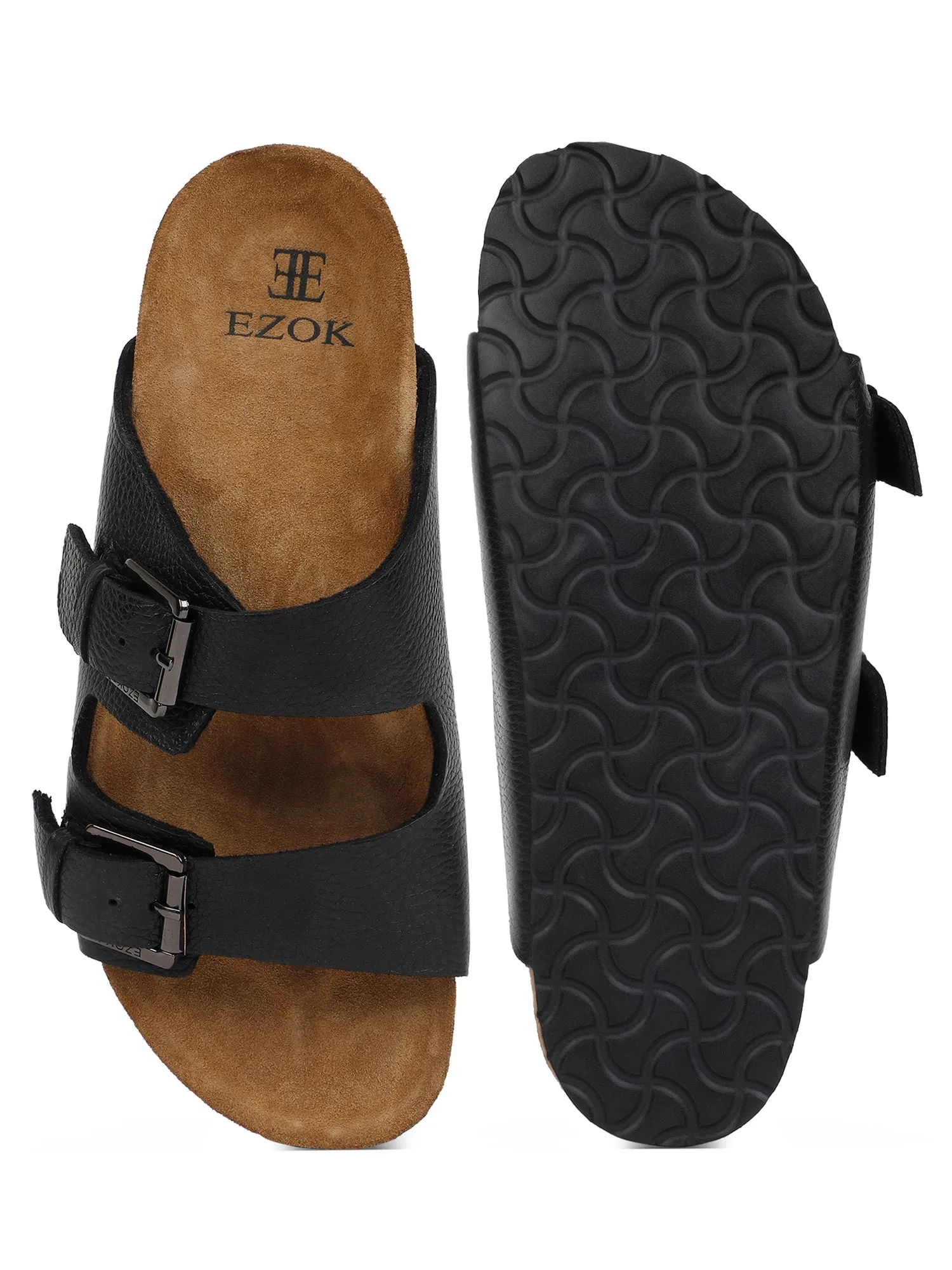 Black Leather sandal for men