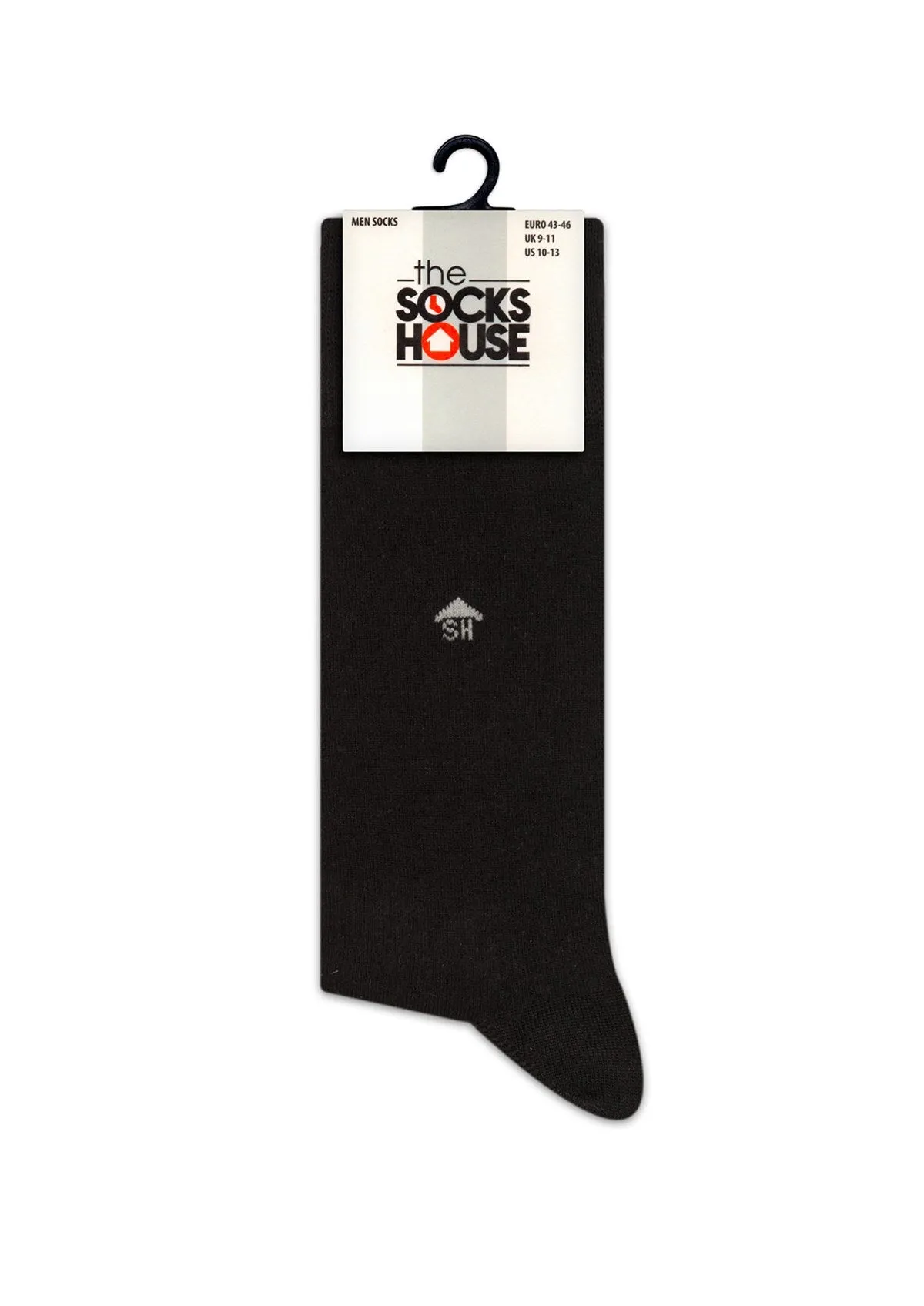 Black Plain Knit Bamboo Socks