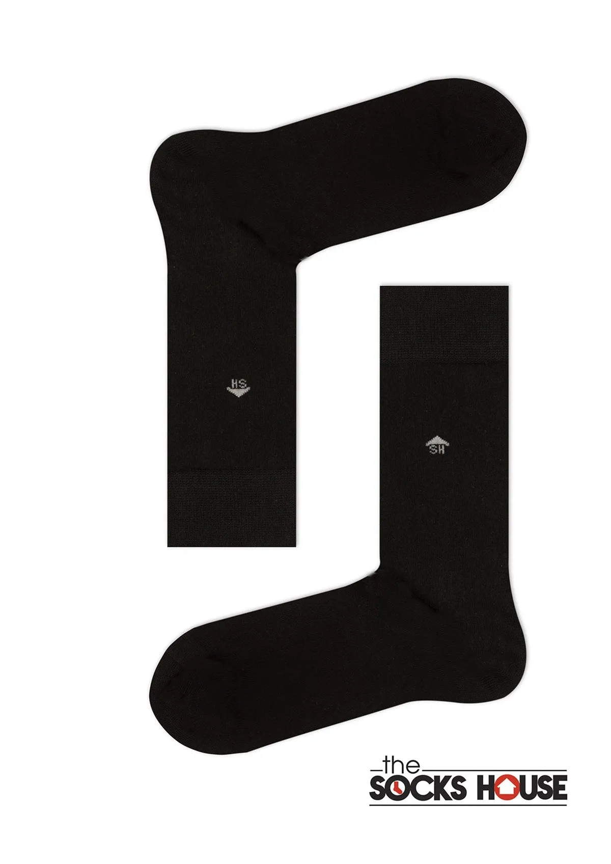 Black Plain Knit Bamboo Socks