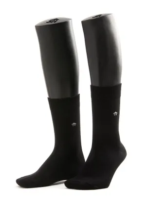 Black Plain Knit Bamboo Socks