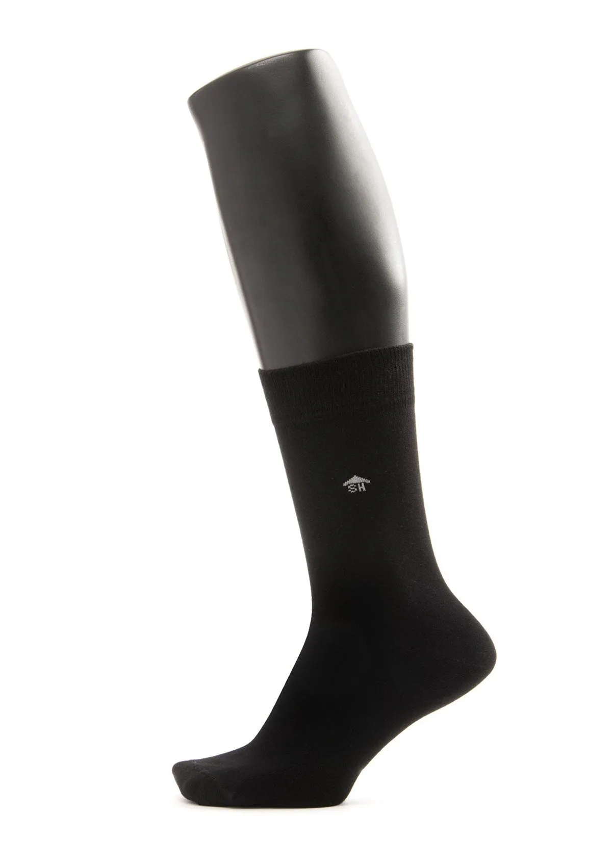 Black Plain Knit Bamboo Socks