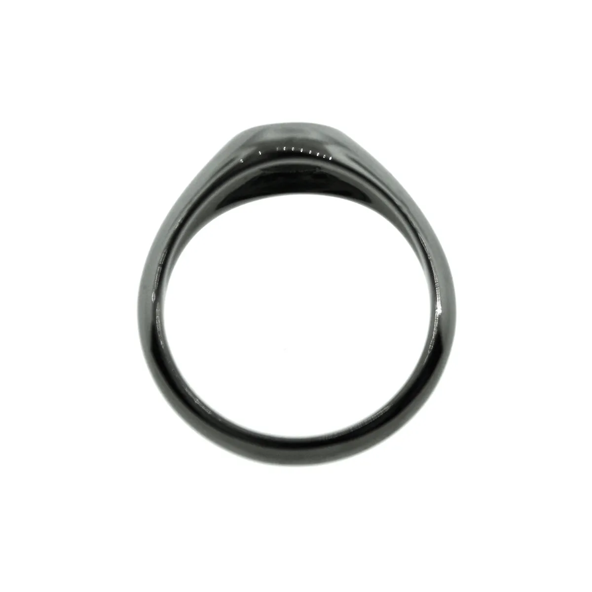 Blackened 14k White Gold Diamond Timeless Signet Ring