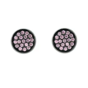 Blackened 18k White Gold Pink Diamond Earrings Redondo