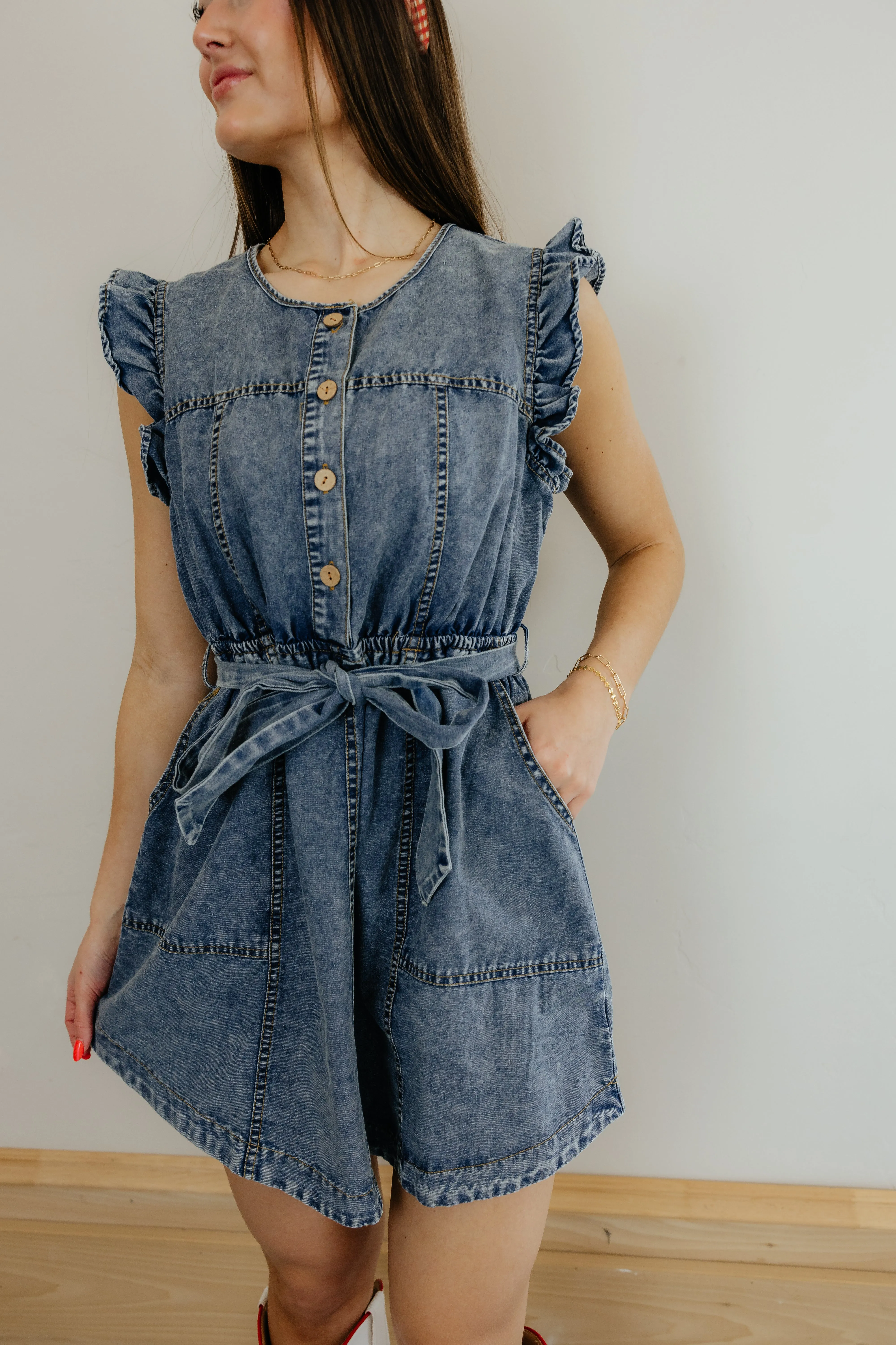 Bluebell Ruffle Denim Dress