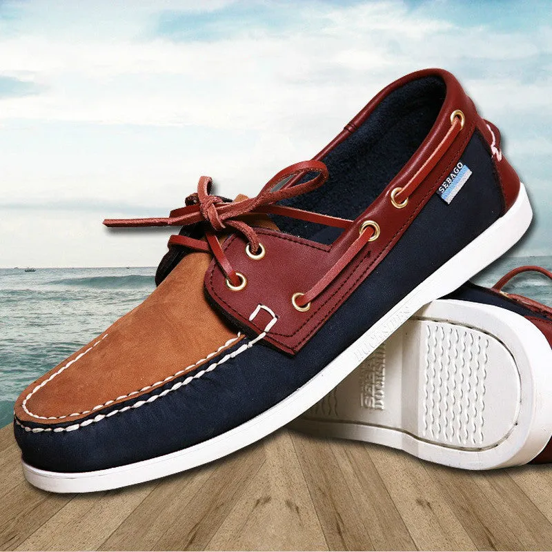 British Style Fashion Men Boat Shoes Spring Autumn Youth Lace Up Casual Comfortable Flat Men Shoes Round Toe Men Shoes
