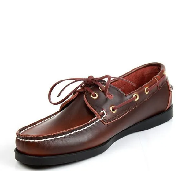 British Style Fashion Men Boat Shoes Spring Autumn Youth Lace Up Casual Comfortable Flat Men Shoes Round Toe Men Shoes