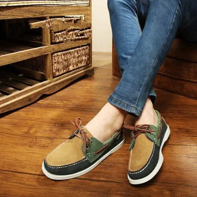 British Style Fashion Men Boat Shoes Spring Autumn Youth Lace Up Casual Comfortable Flat Men Shoes Round Toe Men Shoes