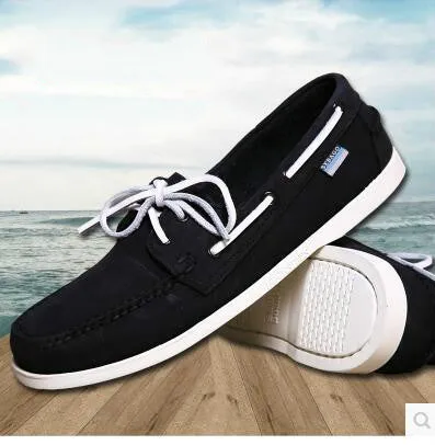 British Style Fashion Men Boat Shoes Spring Autumn Youth Lace Up Casual Comfortable Flat Men Shoes Round Toe Men Shoes