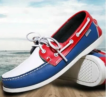 British Style Fashion Men Boat Shoes Spring Autumn Youth Lace Up Casual Comfortable Flat Men Shoes Round Toe Men Shoes