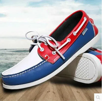 British Style Fashion Men Boat Shoes Spring Autumn Youth Lace Up Casual Comfortable Flat Men Shoes Round Toe Men Shoes
