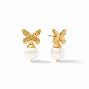 Butterfly Pearl Drop Earring