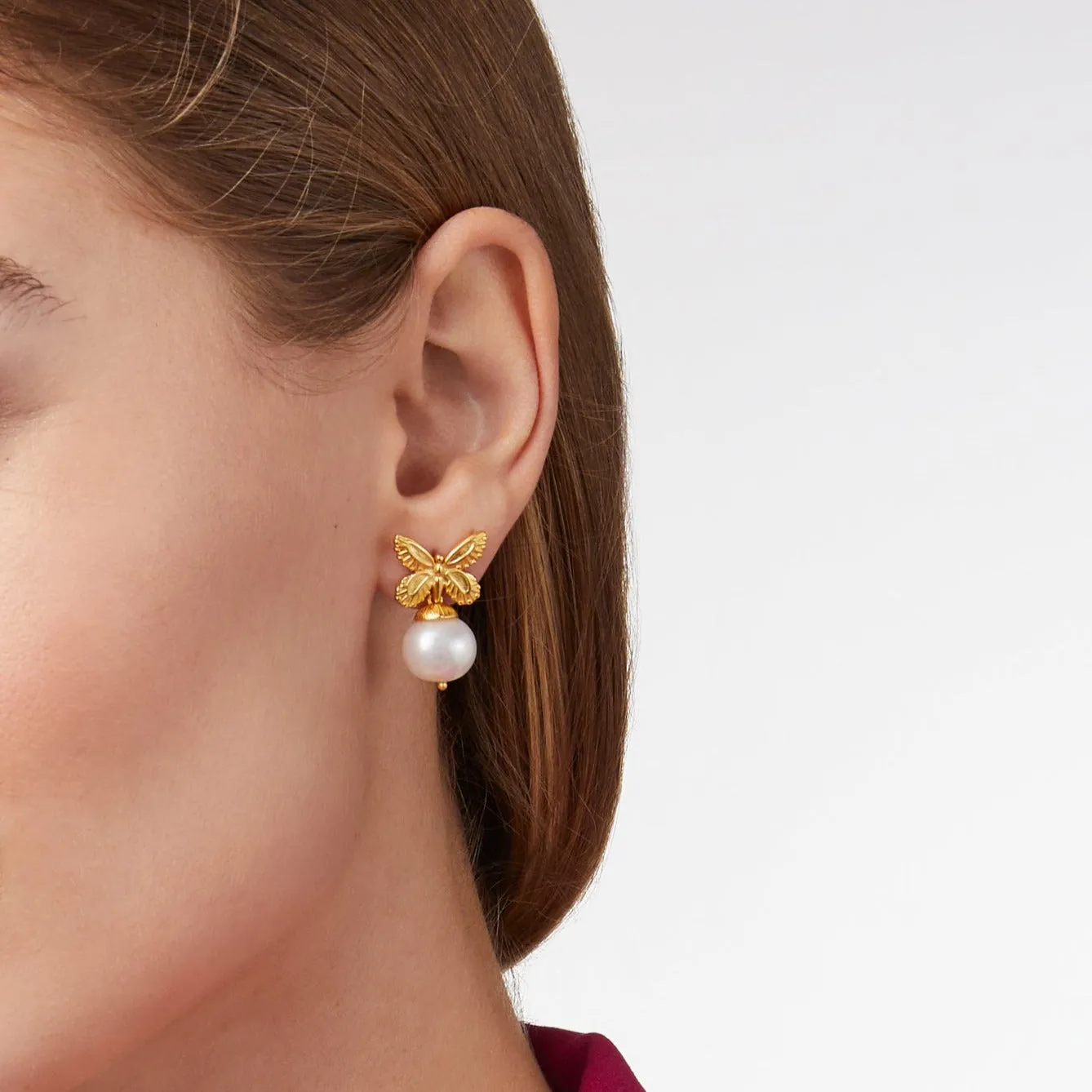 Butterfly Pearl Drop Earring