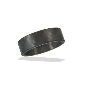 Carbon Fiber band 8mm flat checkered. Size 10.5 (99949)