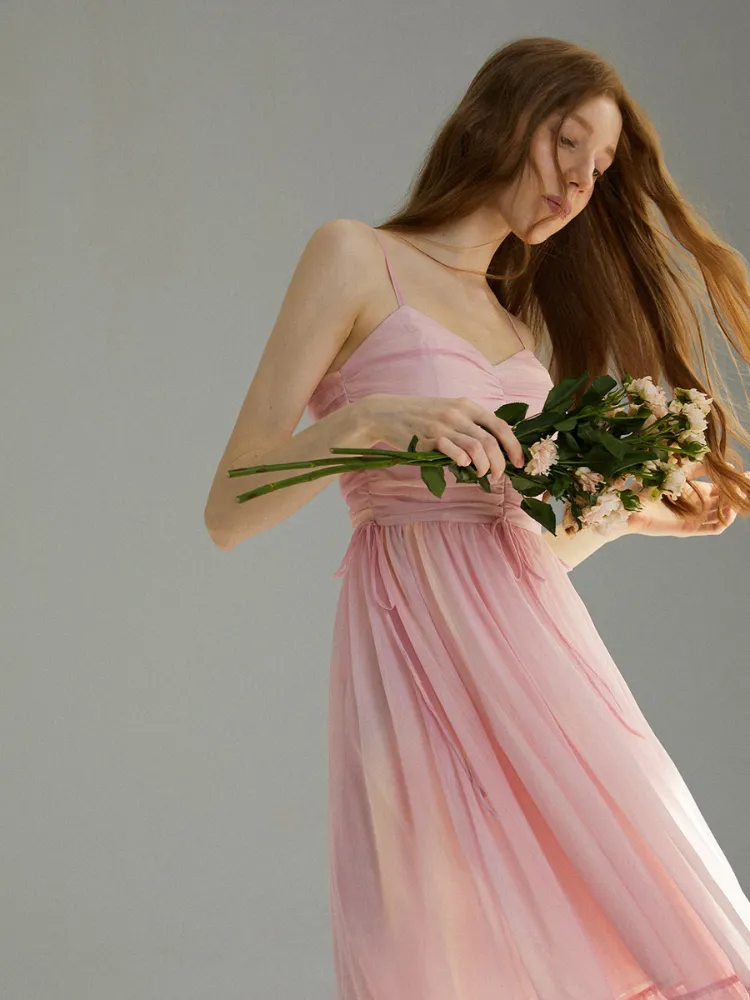 Celestial Rose Chiffon Dress