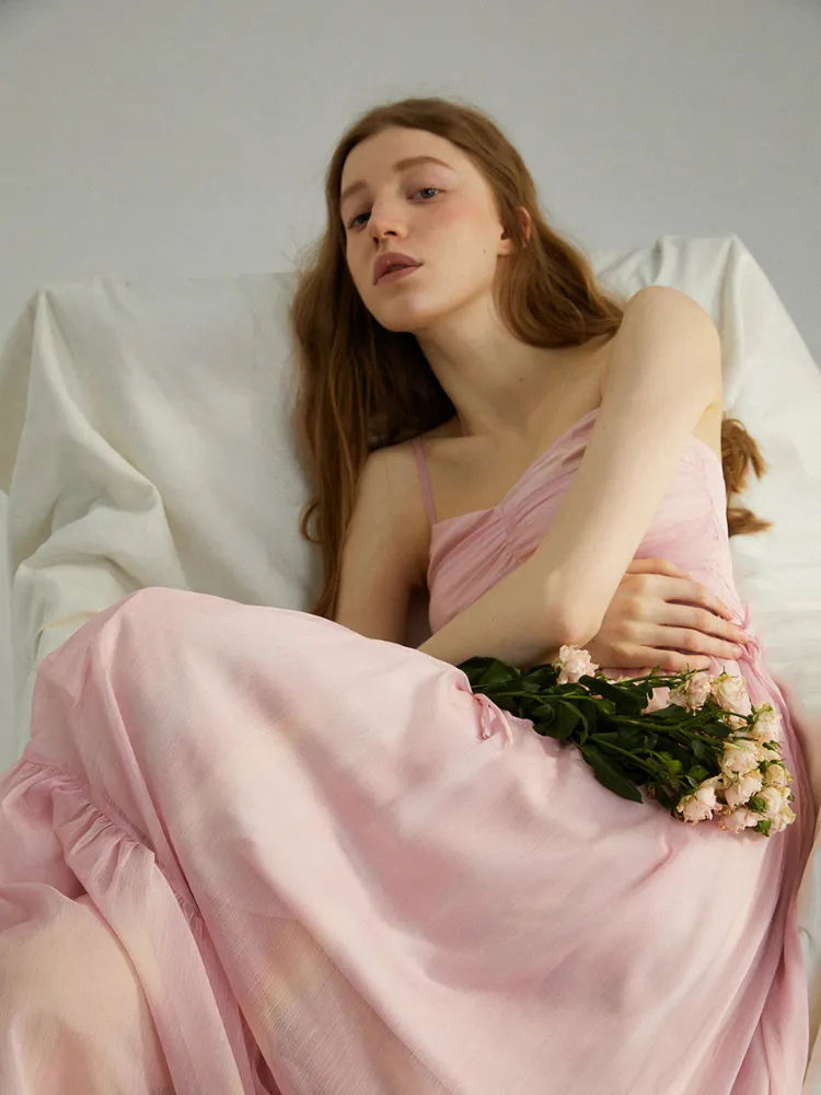 Celestial Rose Chiffon Dress