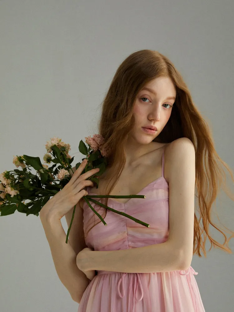 Celestial Rose Chiffon Dress