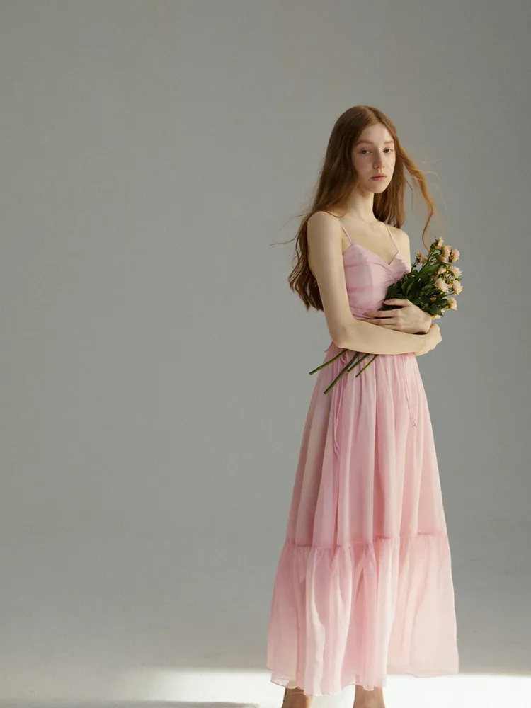 Celestial Rose Chiffon Dress