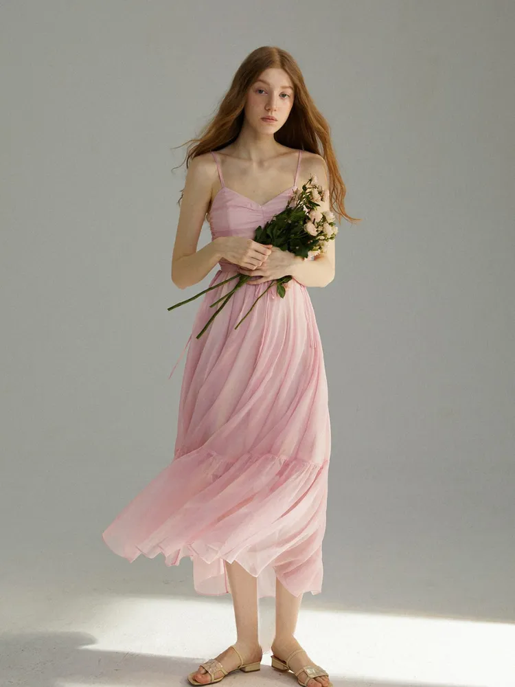 Celestial Rose Chiffon Dress