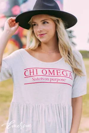 Chi O Sisters On Purpose Peplum Tee
