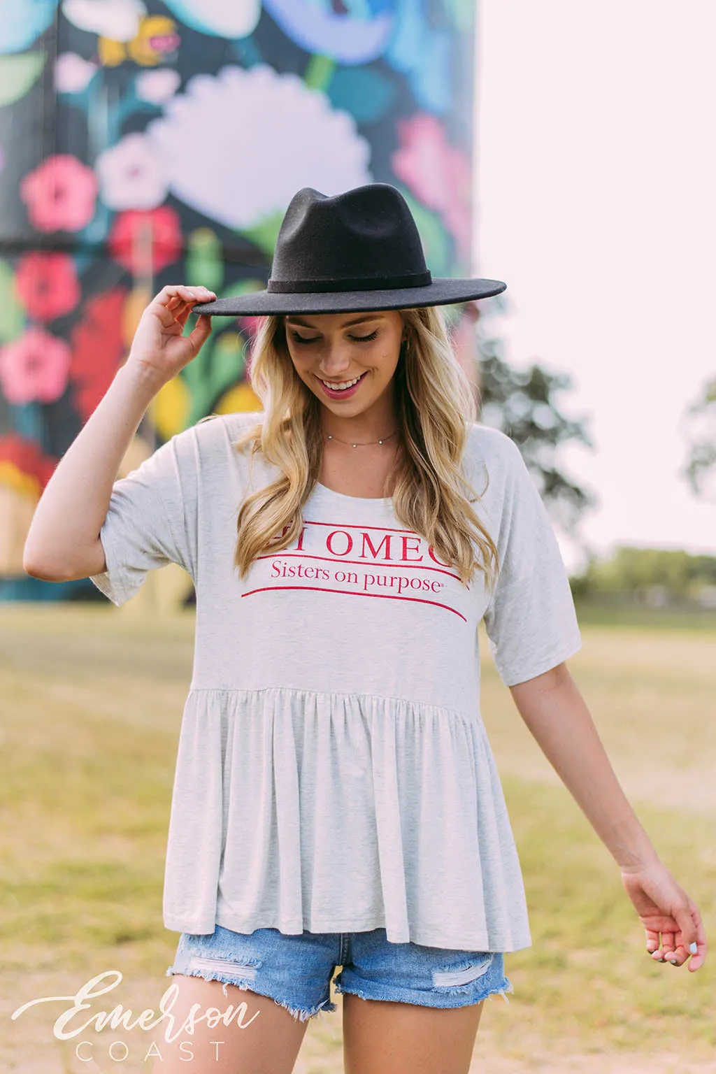Chi O Sisters On Purpose Peplum Tee