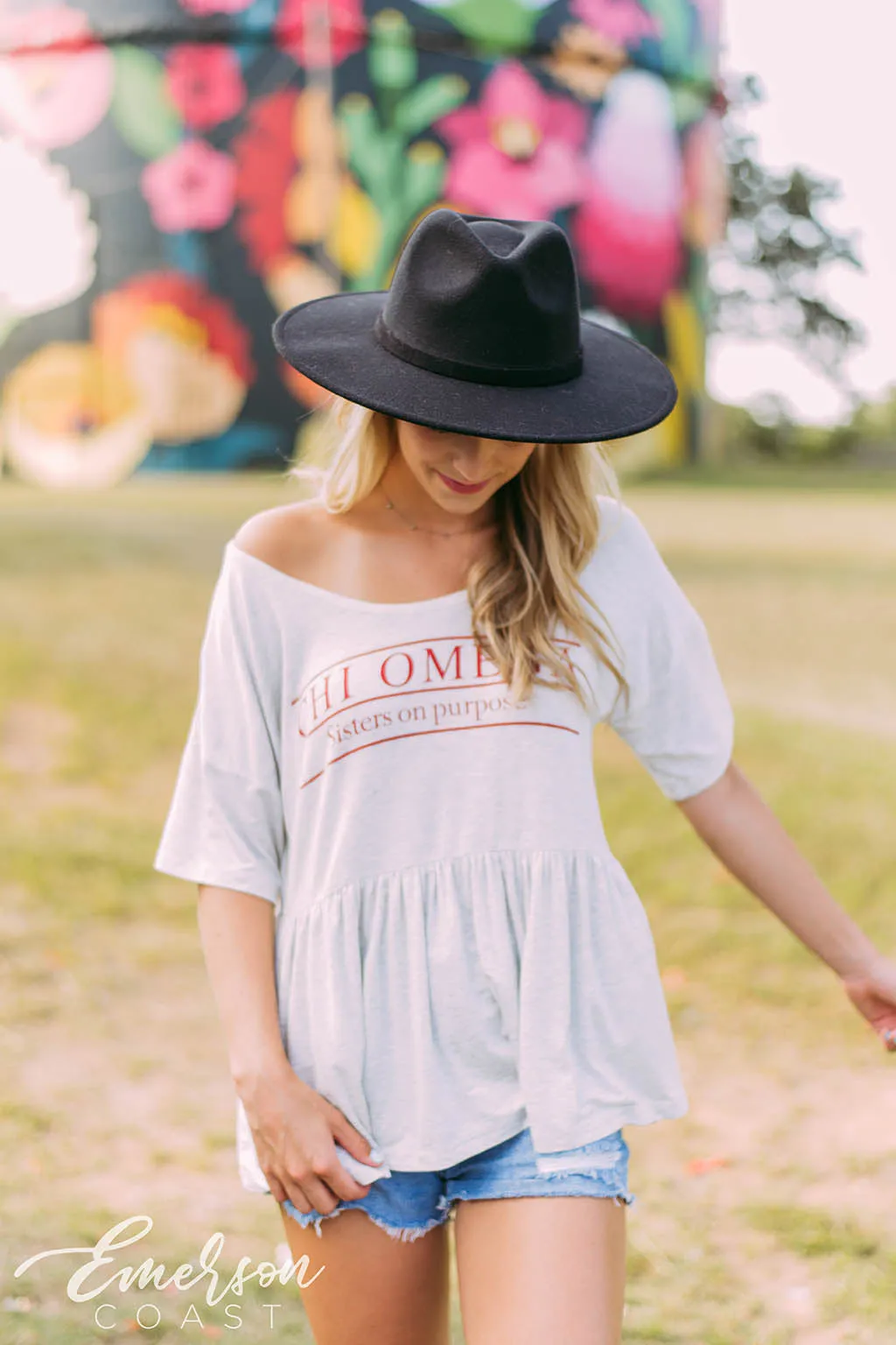 Chi O Sisters On Purpose Peplum Tee