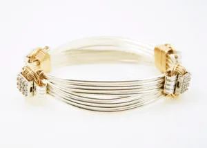 Classic Bracelet Two-Tone 4-Strand with CZ
