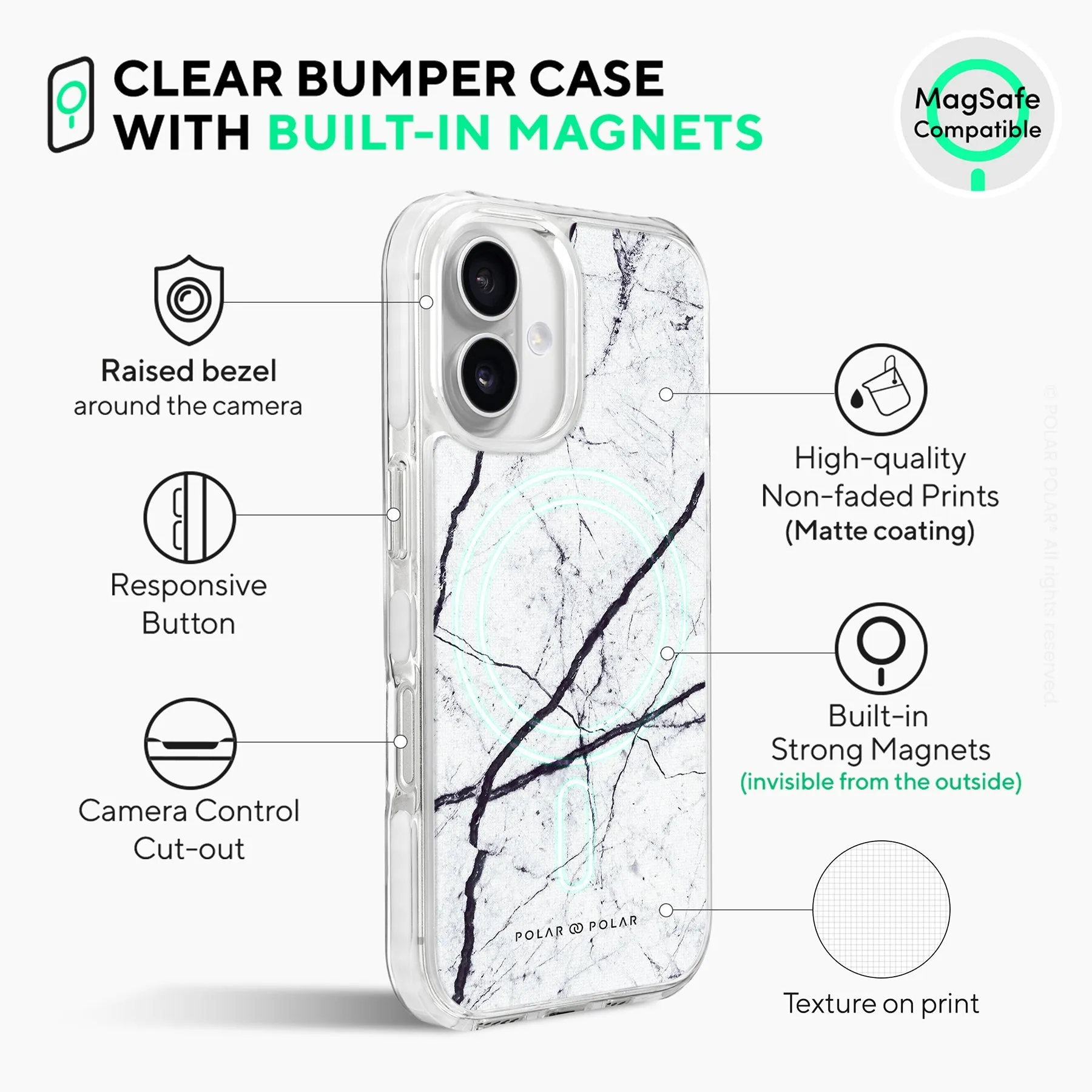 Classic White - iPhone 16 Plus Clear Bumper MagSafe Case