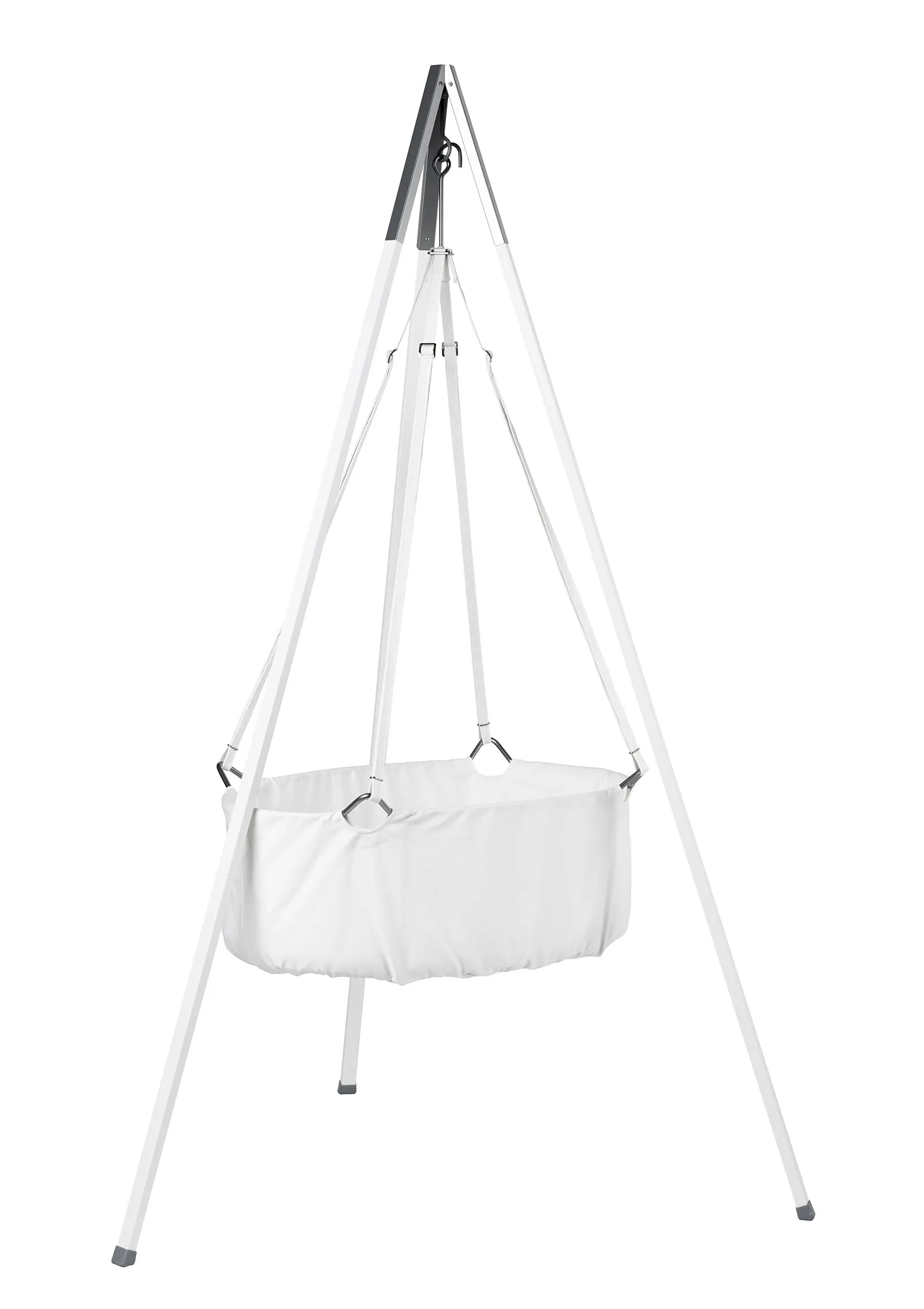 'Classic' Wiege Set mit Stativ Weiß/Weiß
