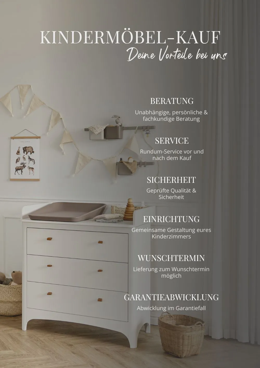 'Classic' Wiege Set mit Stativ Weiß/Weiß