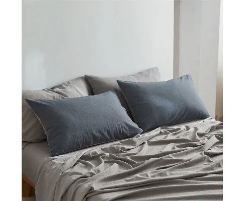 Cosy Club Sheet Set Cotton Sheets - Blue Dark Grey