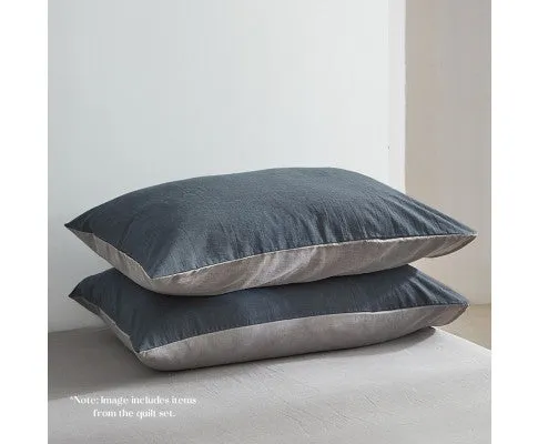 Cosy Club Sheet Set Cotton Sheets - Blue Dark Grey
